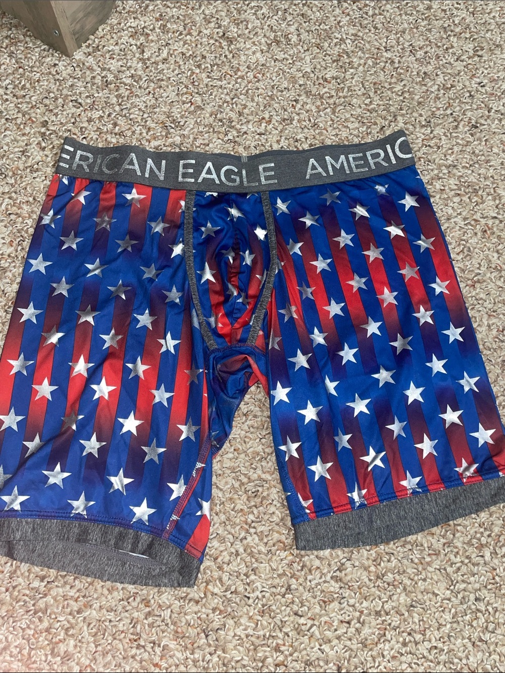 American Eagle Outfitters Men’s Red & Blue Star-Stripe Boxer Briefs